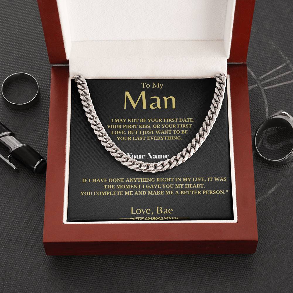 59.95 To My Man - Classy Cuban Chain - Soulmate Gift - Birthday Gift - For Him ShineOn Fulfillment 59.95