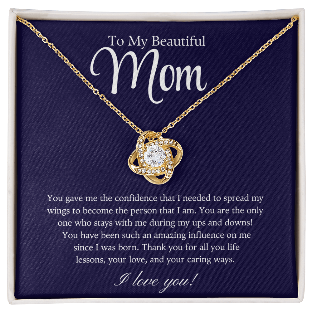 To My Beautiful Mom – The Woman Who Gave Me Wings Necklace