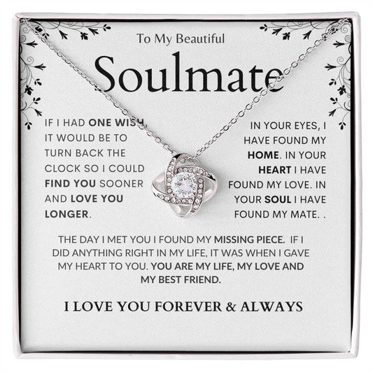 To My Beautiful Soulmate "If I Had One Wish" Necklace