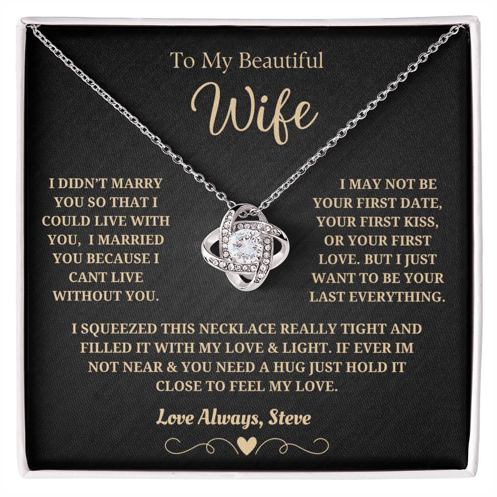 To My Wife - From Your Husband- Necklace (Add Your Name)