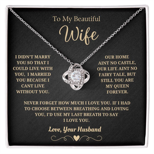 To My Wife "You Are My Queen Forever" Necklace