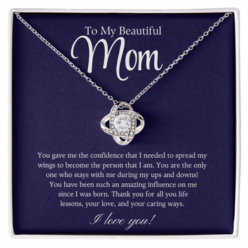 To My Beautiful Mom – The Woman Who Gave Me Wings Necklace