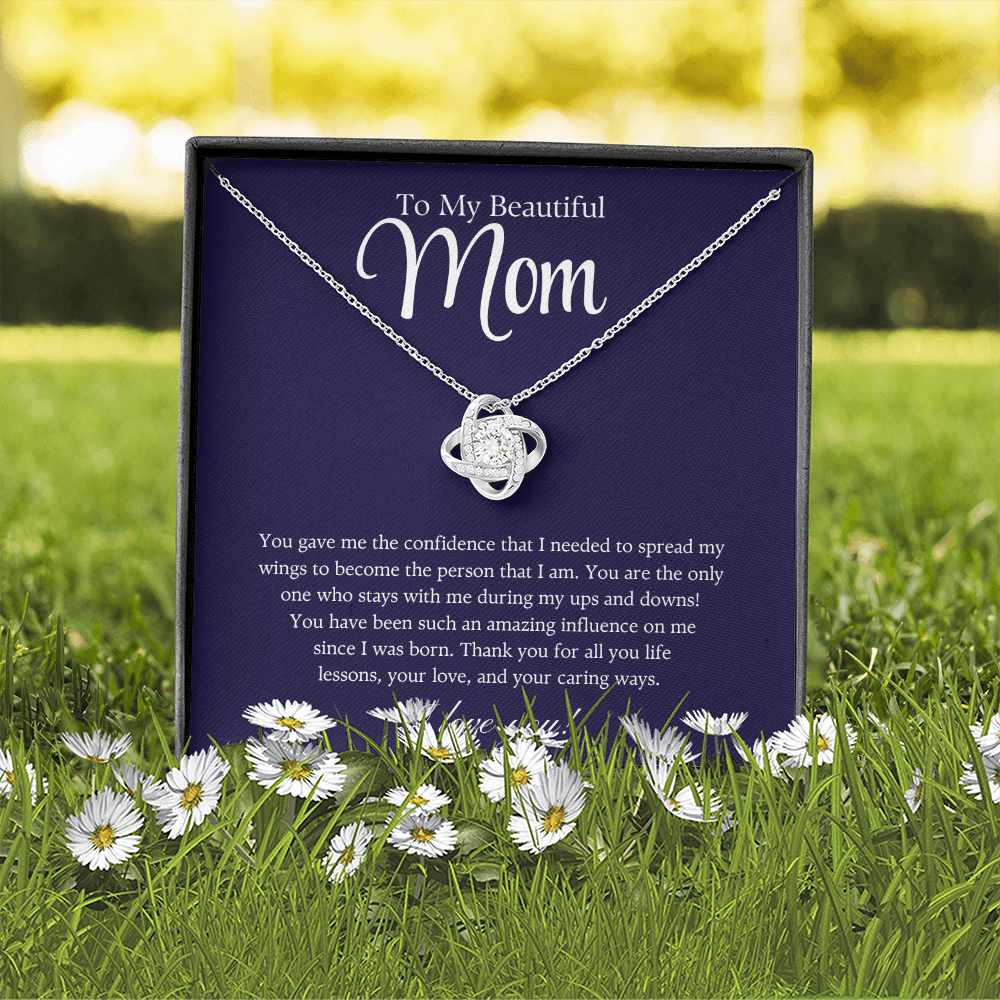 To My Beautiful Mom – The Woman Who Gave Me Wings Necklace