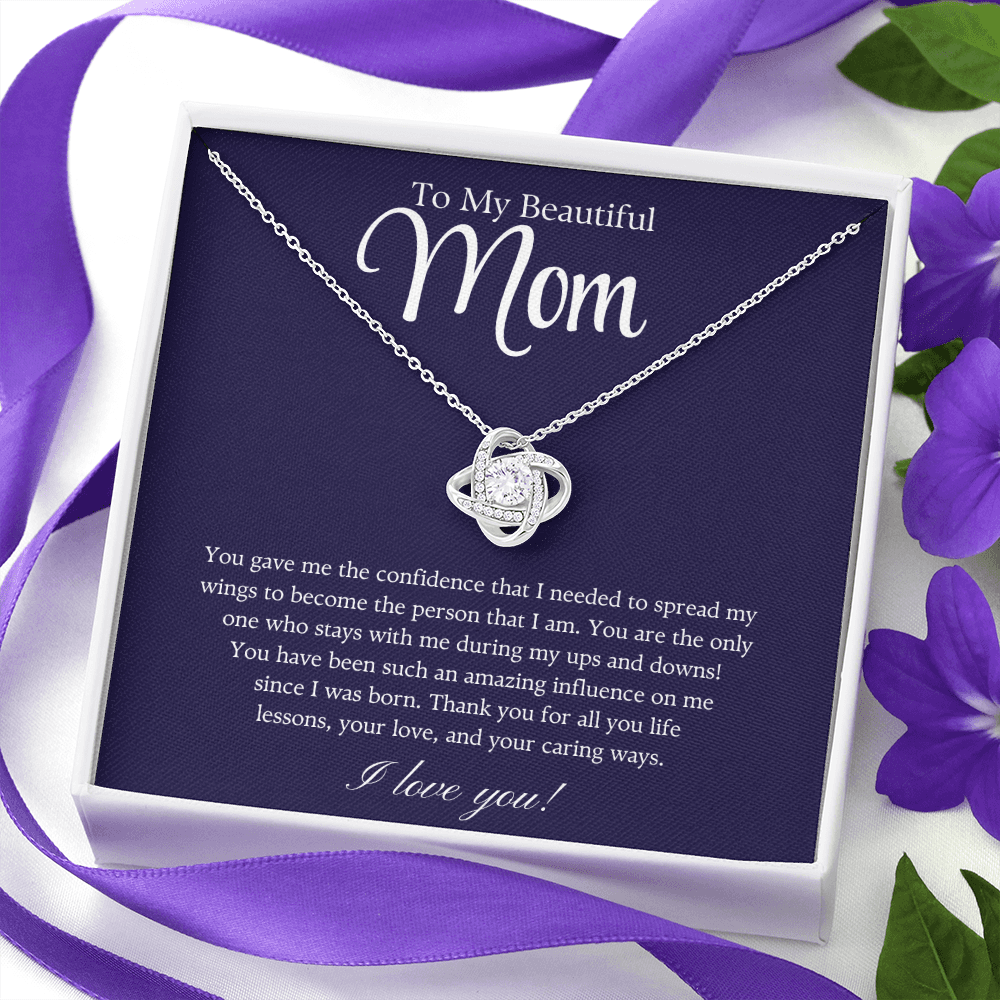 To My Beautiful Mom – The Woman Who Gave Me Wings Necklace