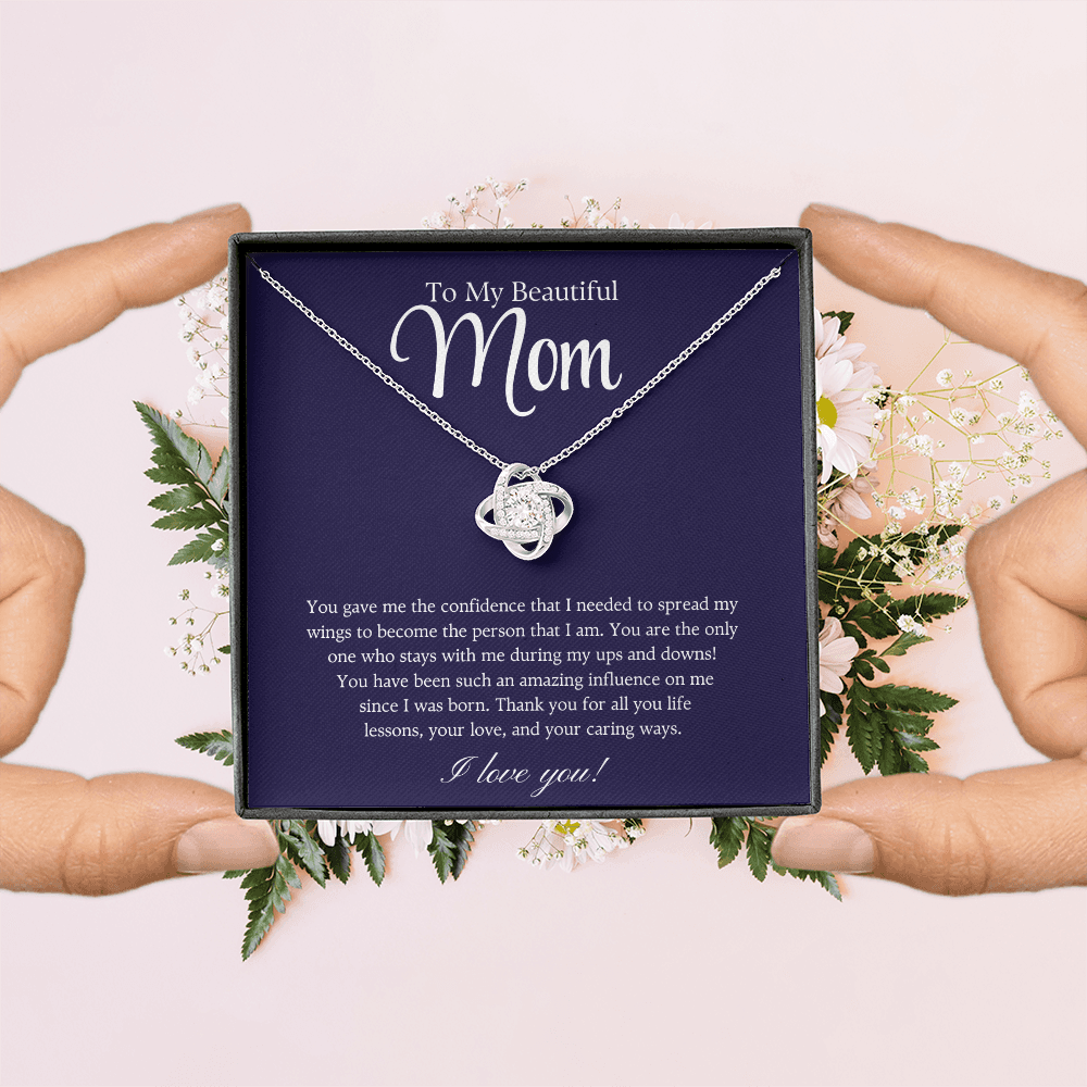 To My Beautiful Mom – The Woman Who Gave Me Wings Necklace