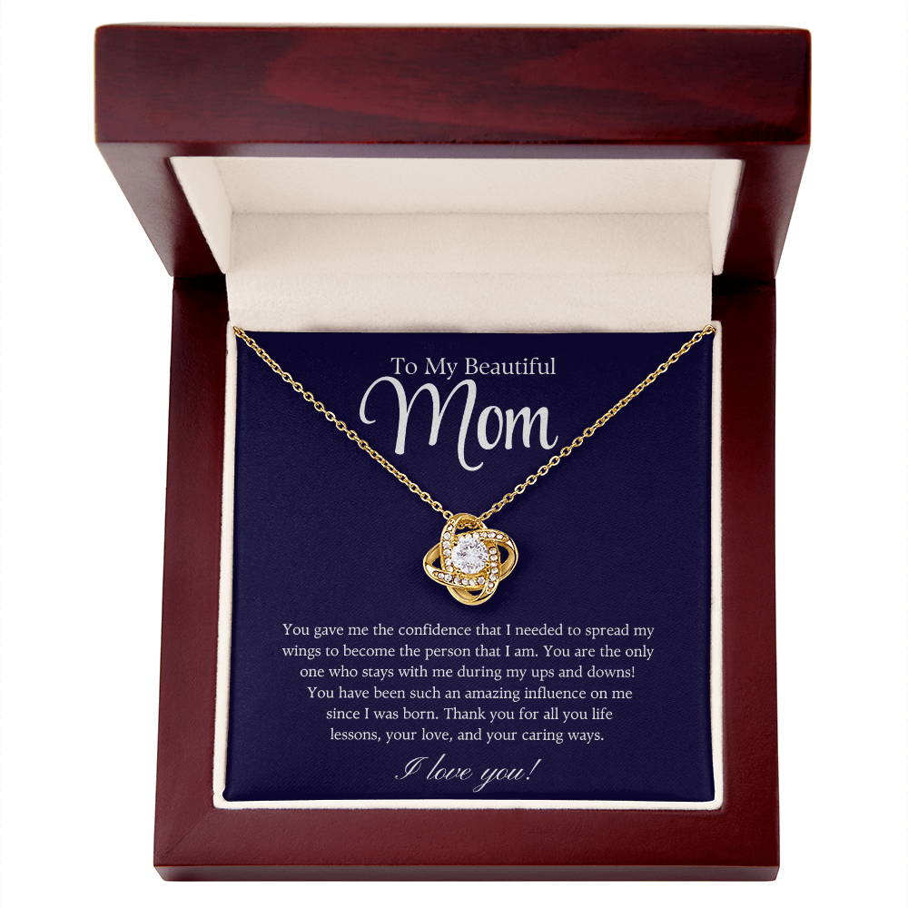 To My Beautiful Mom – The Woman Who Gave Me Wings Necklace