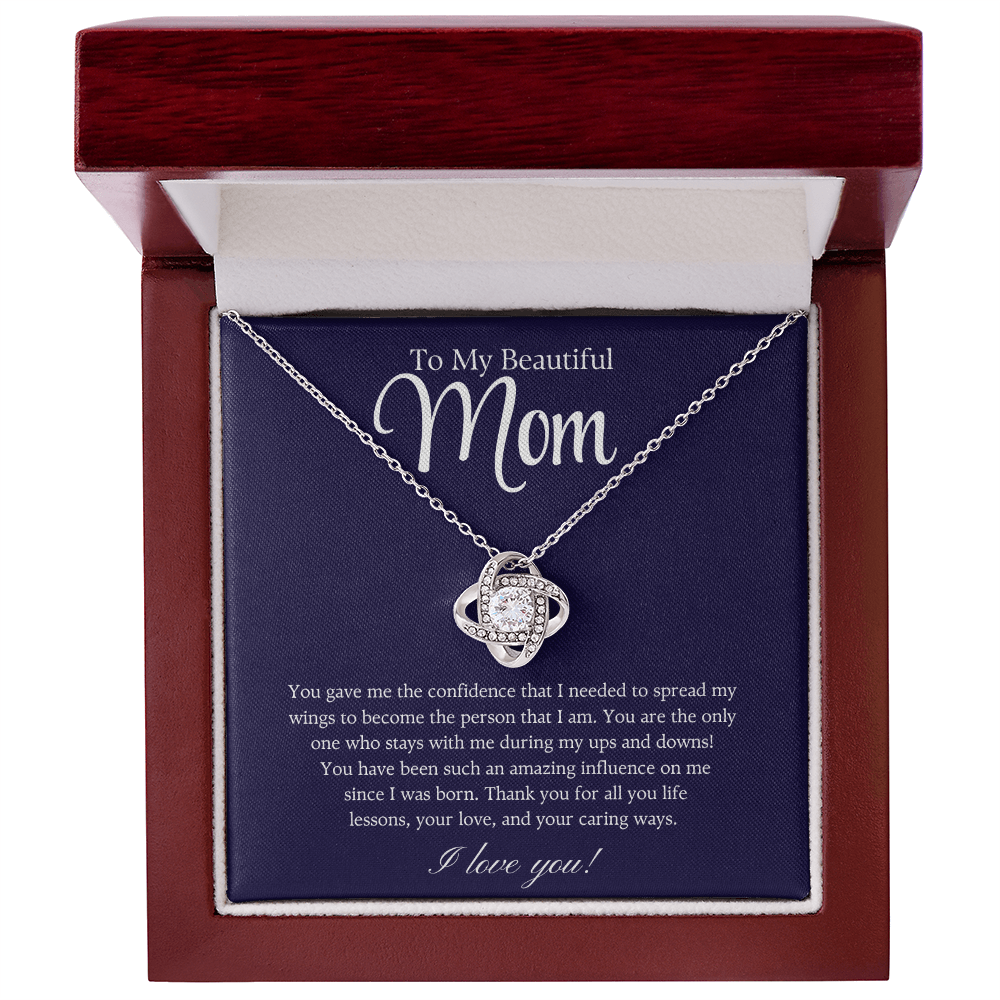 To My Beautiful Mom – The Woman Who Gave Me Wings Necklace
