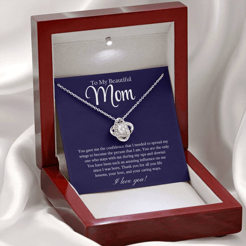 To My Beautiful Mom – The Woman Who Gave Me Wings Necklace