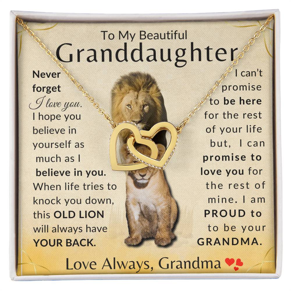 To My Granddaughter "Proud Grandma"  Linked Hearts