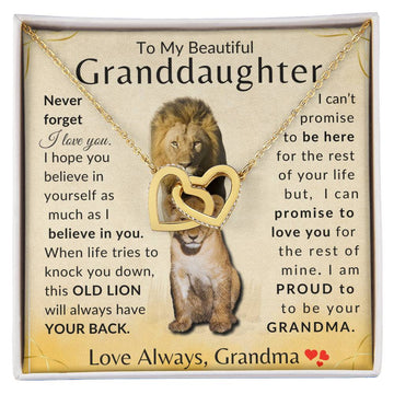 To My Granddaughter "Proud Grandma"  Linked Hearts