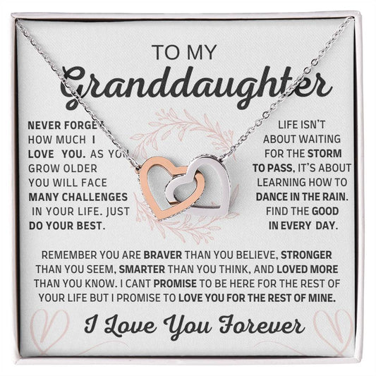 To My Granddaughter | You're Brave and Strong |Interlocking Hearts