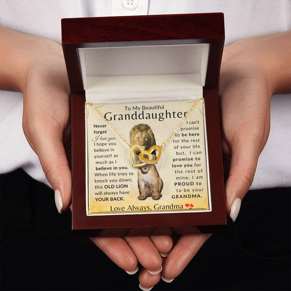 To My Granddaughter "Proud Grandma"  Linked Hearts
