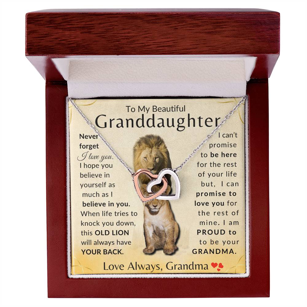 To My Granddaughter "Proud Grandma"  Linked Hearts