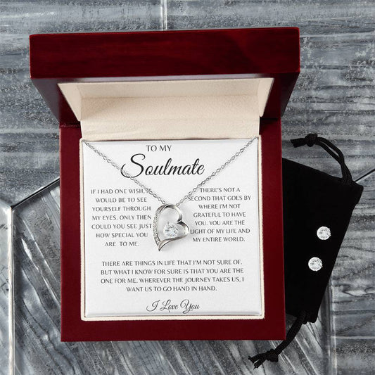 69.95 Couples Gift, To My Soulmate | 18K White Gold Necklace ShineOn Fulfillment 69.95