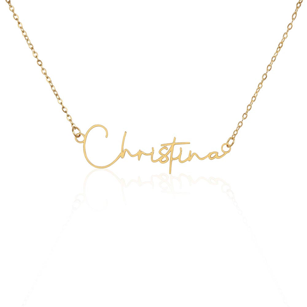 Custom Name Necklace with message card – Huge Heart Gifts