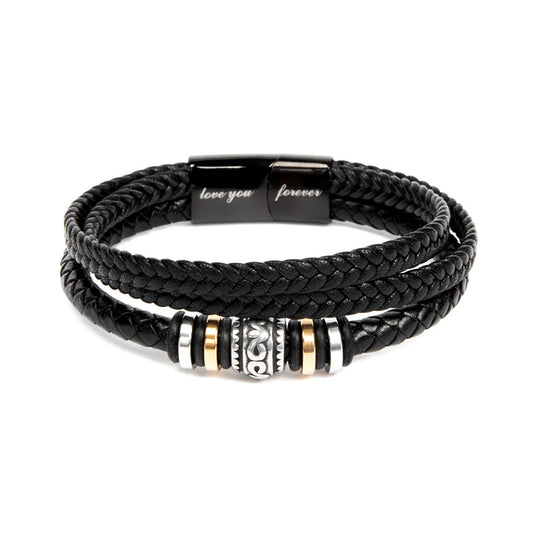 To My Son | Stay Strong Leather Bracelet