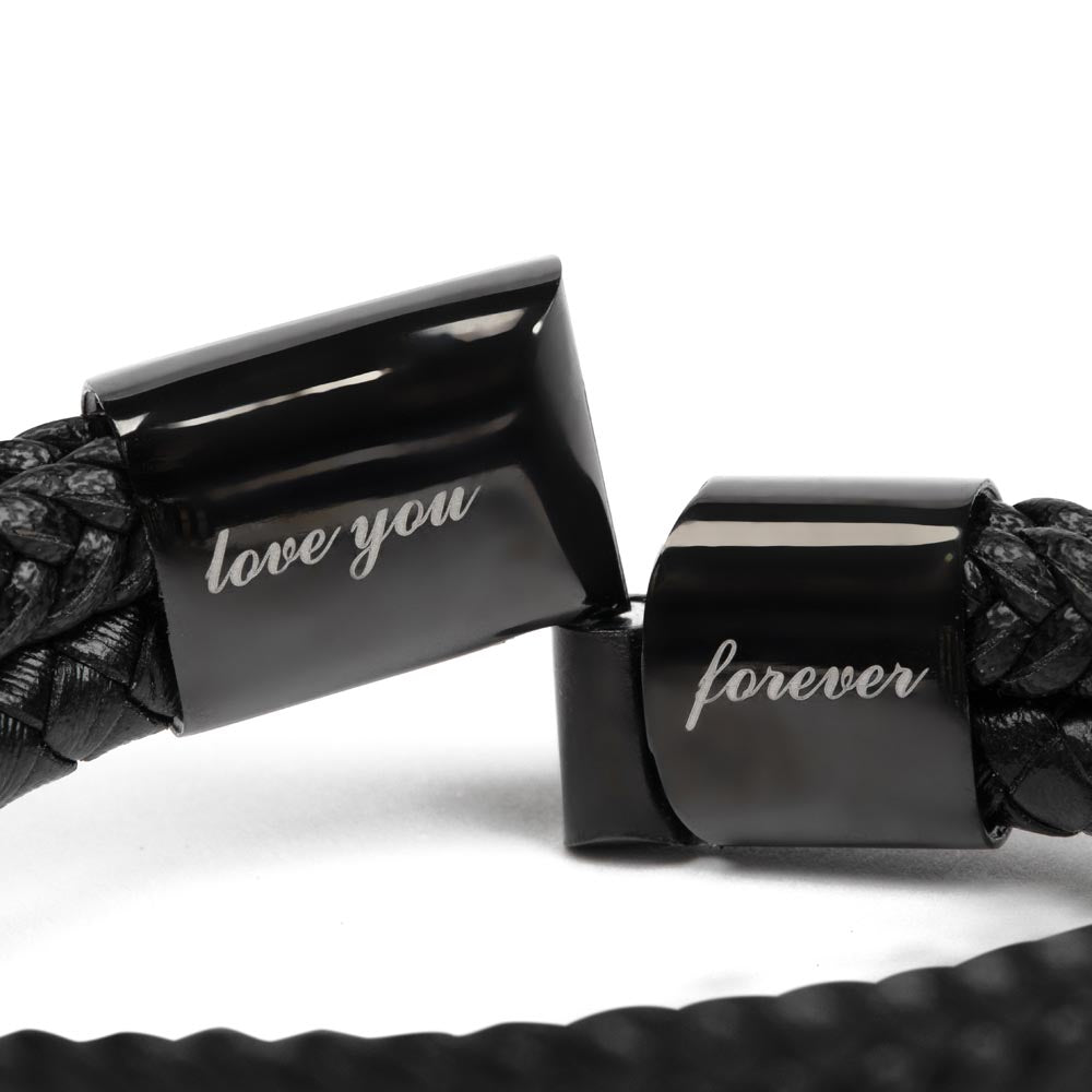 To My Son | Stay Strong Leather Bracelet