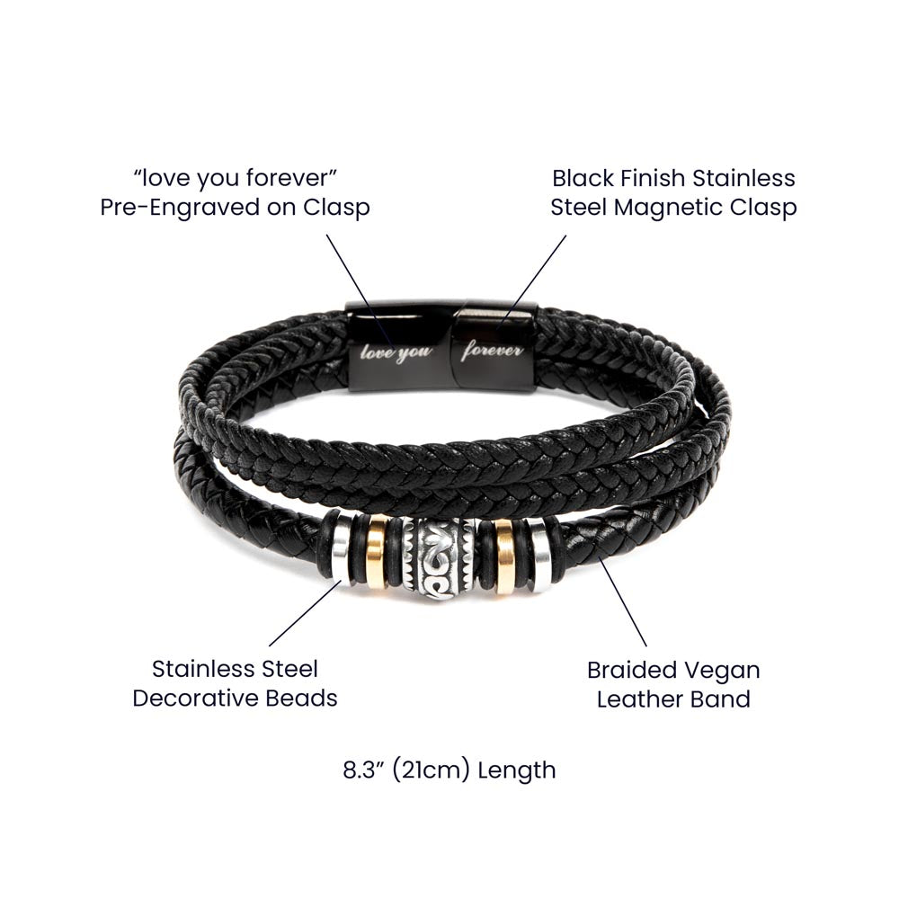 To My Son | Stay Strong Leather Bracelet