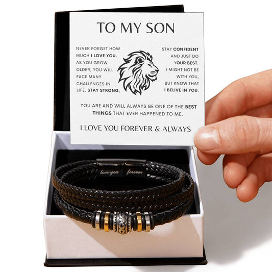 To My Son - Love You Forever - Leather Bracelet