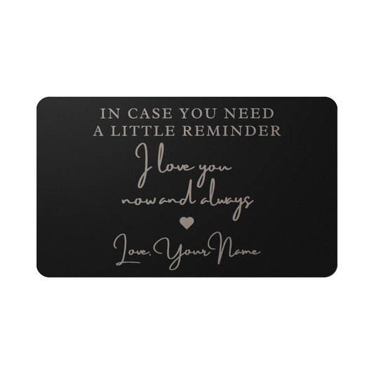 Wallet Reminder, "I Love You " - Stainless Steel