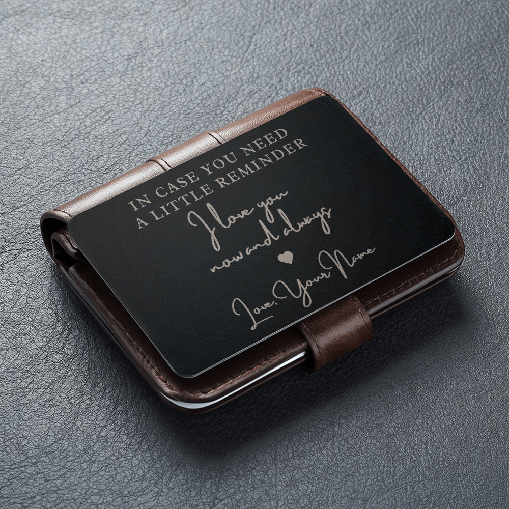 Wallet Reminder, "I Love You " - Stainless Steel