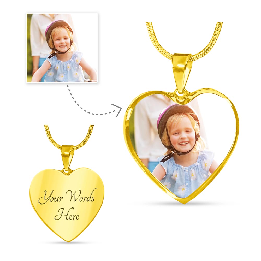 74.95 Heart Photo Necklace Locket -To My Beautiful Daughter/Wife  (Forever Love Necklace) ShineOn Fulfillment 74.95